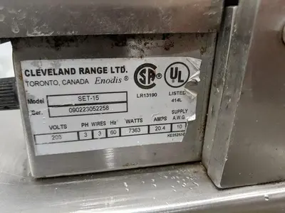 USED CLEVELAND RANGE LTD. SET-15