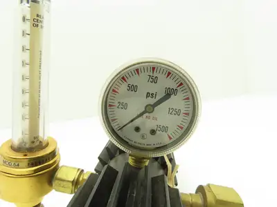 Harris 3-CD100F Calorific Compressed Gas Regulator w/1500PSI Gauge & Flowmeter