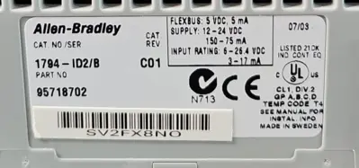Allen-Bradley 1794-ID2 Ser B FLEX I/O Input Module loc4C17