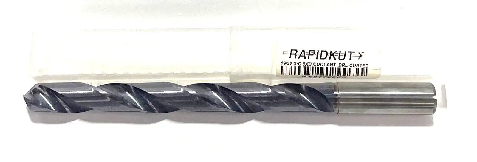 RapidKut 19/32" Solid Carbide Drill 8xD TiAlN 140° Coating Coolant Thru Drill