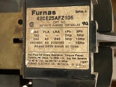 Used FURNAS 42CE25AFZ106 Industrial Controls Ohio US | Surplus Asset Holdings #1235680