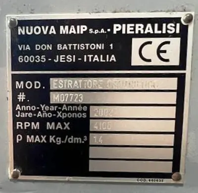 Pieralisi FP 600 2RS decanter centrifuge, SS.