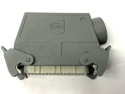 C14610B0640002 | Amphenol  Connector w/ Harting Han B Hood Side Entry 2 Levers M32 - Used