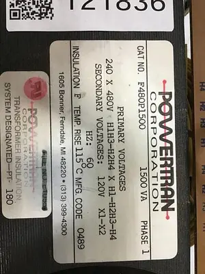 USED POWERTRAN F480P1500