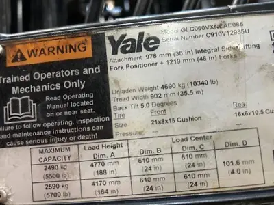 Used 2020 YALE GLC060VX Liquid Propane Forklifts Illinois US | Somerset Equipment Sales #1542824