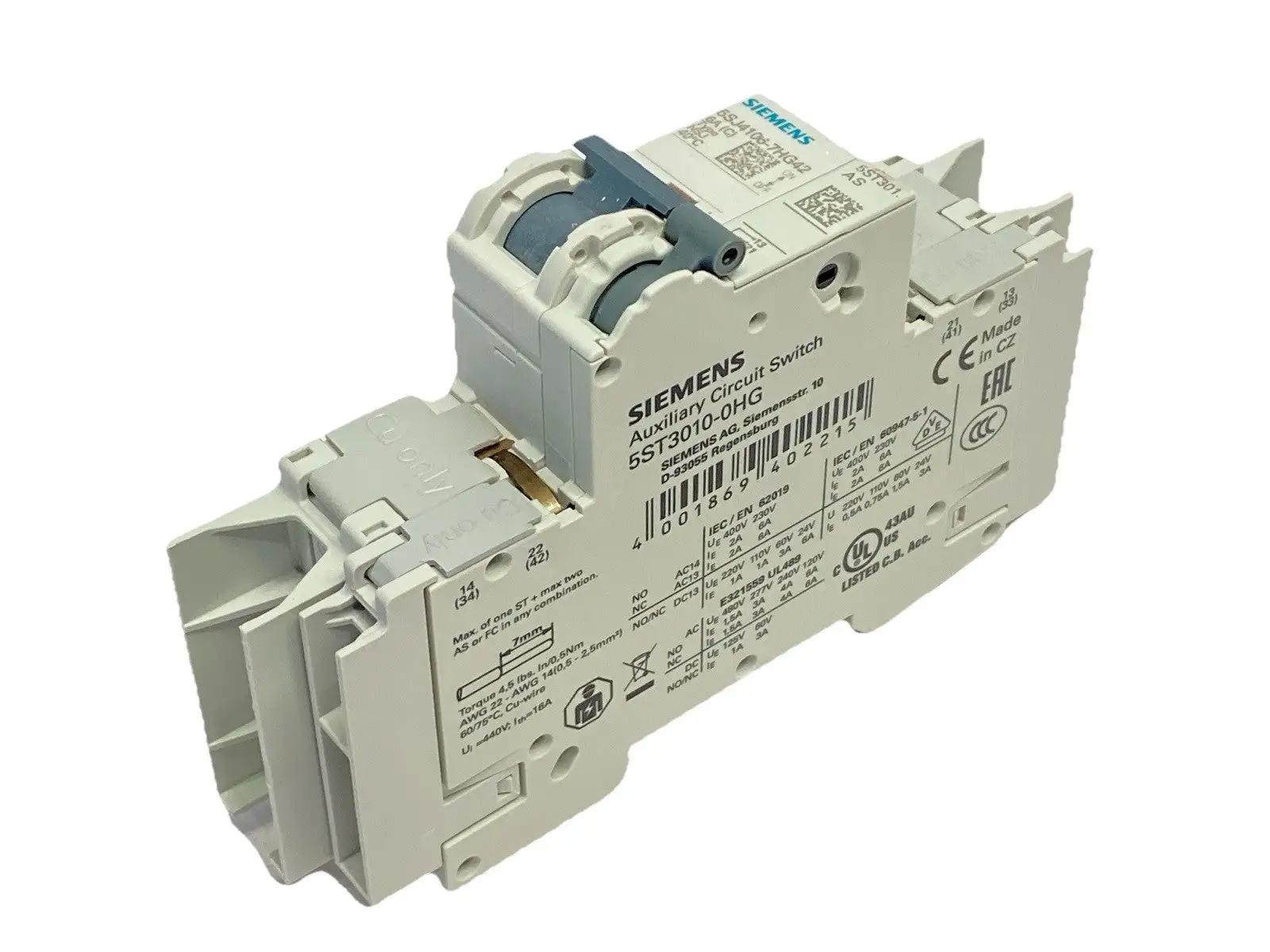 5SJ4106-7HG42 | Siemens  Circuit Breaker 1P 6A 277VAC/480V w/ 5ST3010-0HG Switch - New Other