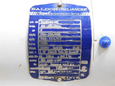 Baldor Reliance CEWDM3615T Super E Washdown Duty Motor 5 HP 1750RPM Used