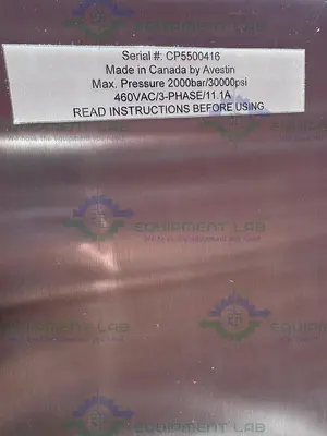USED AVESTIN EMULSIFLEX C55 HIGH PRESSURE HOMOGENIZER EMULSIFIER WITH SENSORLESS VECTOR