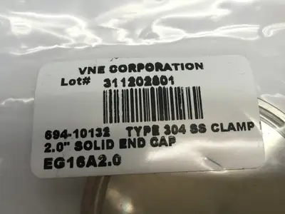 New | in-Stock VNE Type 304 SS Clamp 2” Solid End Cap Misc Industrial Equipment Michigan US | Maverick Industrial Sales #1397488