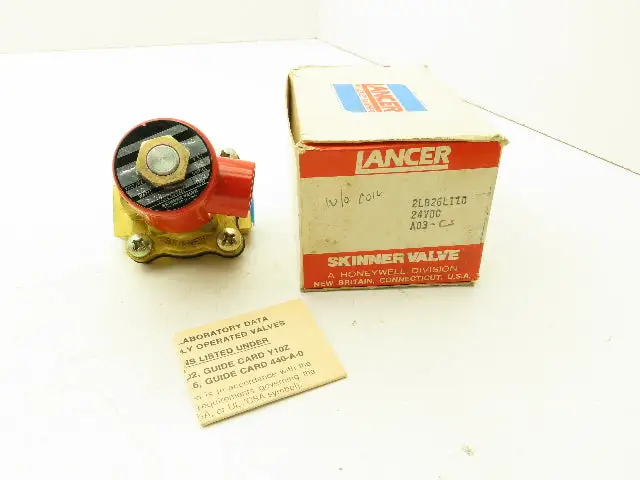 Lancer 2LB26L110 2-Way Skinner Solenoid Valve 3/8" NTP N.C. 0-40psi MISSING COIL