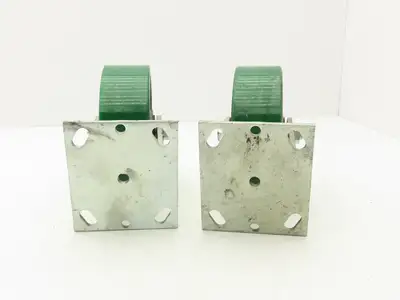 PEMCO E-6 Caster W/6" Heavy Duty Poly Covered Wheel Greaseable Bearings Lot of 2