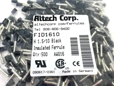 New | in-Stock Altech Insulated Crimp Ferrule Terminal 16AWG/1.5sqmm 500-PACK Electrical Fittings Michigan US | Maverick Industrial Sales #1390903