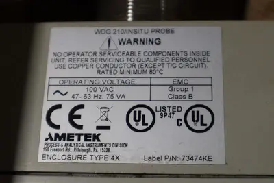 Ametek WDG 210/INSITU O2 Flue Gas Analyzer 100VAC 75VA - STOCK GF175