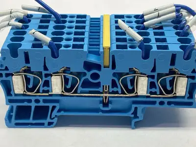 Used WEIDMULLER FEED-THROUGH TERMINAL BLOCK BLUE 1608580000 LOT OF 6 Terminal Blocks | Maverick Industrial Sales #1100141