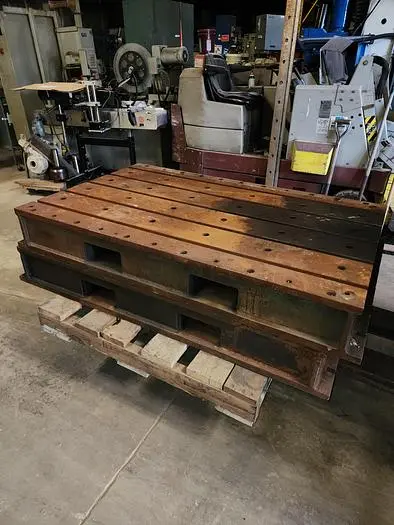 3' x 57'' T-Slot Cast Iron Riser Block w/Drilled and Tapped Holes