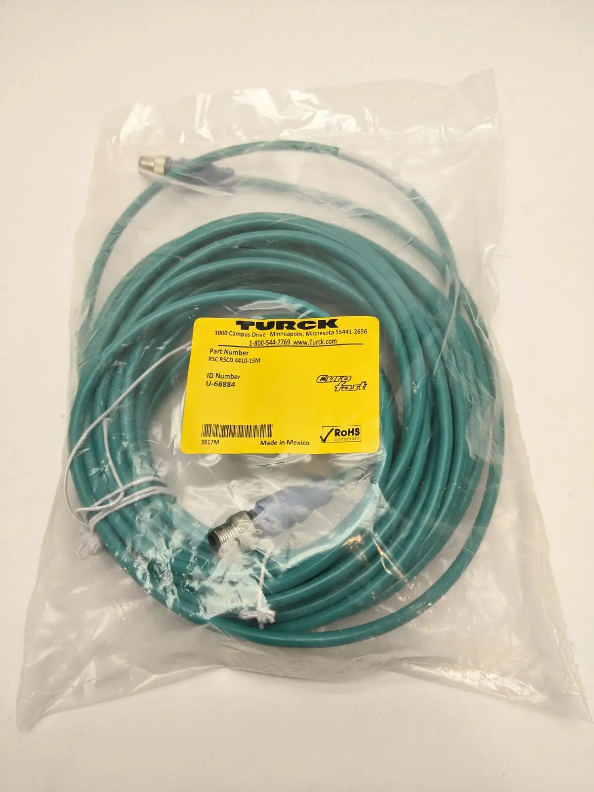 RSC RSCD 4410-15M | Turck  EuroFast Double-Ended Cordset U-68884 - New