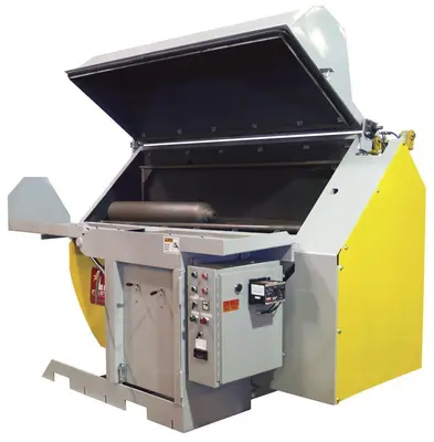 30" x 68" LS INDUSTRIES SHOT BLAST MACHINE WITH DUST COLLECTOR, FOR PROPANE TANKS: STOCK #22767