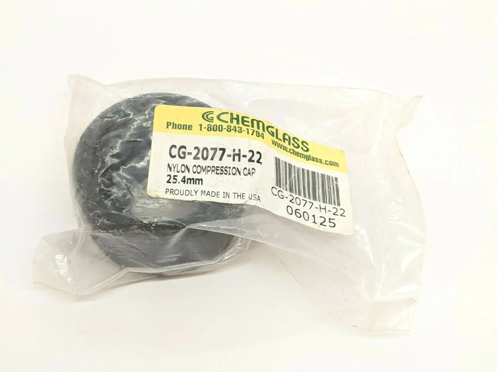 NEW CHEMGLASS STIRRER BEARING NYLON COMPRESSION CAP, 25.4MM