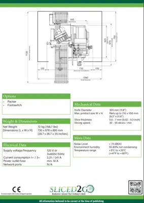 S.A.M. 308 CS Fully Automatic Electronically Controlled Slicer for Salmon with User Friendly Keypad