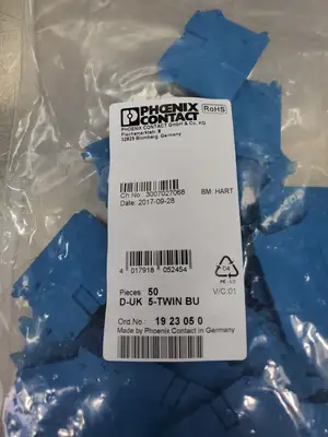 PHOENIX CONTACT D-UK 5-TWIN BU (1923050) TERMINAL END BLOCK. 4E-2