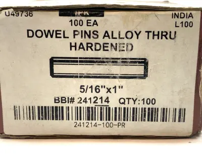 USED BRIGHTON DOWEL PIN 5/16" X 1" ALLOY BOX OF 71