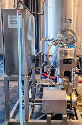 CSSC RPDB 205VC-01B beer clarifier skid, 316SS.