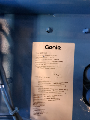 USED 2017 Genie GS-1930