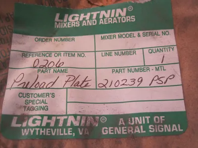 NEW LIGHTNIN 210239 PRELOAD PLATE