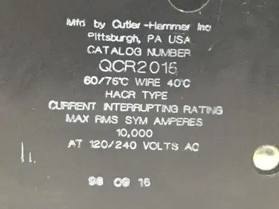 USED CUTLER HAMMER QCR2015