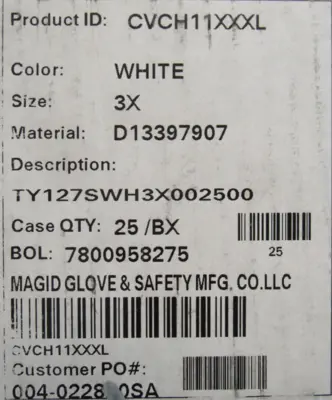 NEW BOX OF 25EA DUPONT TYVEK 400 3X COVERALL TY127SWH3X002500