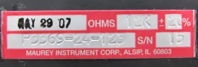NEW MAUREY INSTRUMENT P3369-24-123 LINEAR MOTION POTENTIOMETER 12K OHMS