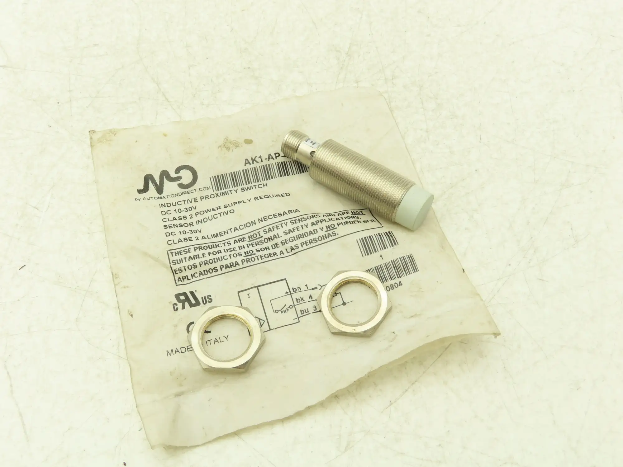 Micro Detectors AK1-AP-4H Inductive Proximity Switch/Sensor 10-30VDC 18mm OD