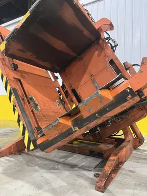 CHERRY INDUSTRIAL HYDRAULIC PALLET CLAMP &  INVERTER ROLLOVER MACHINE: STOCK #20092
