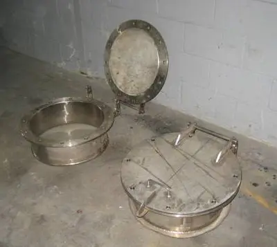 17.5"  Manways with covers, stainless steel, qty. 6