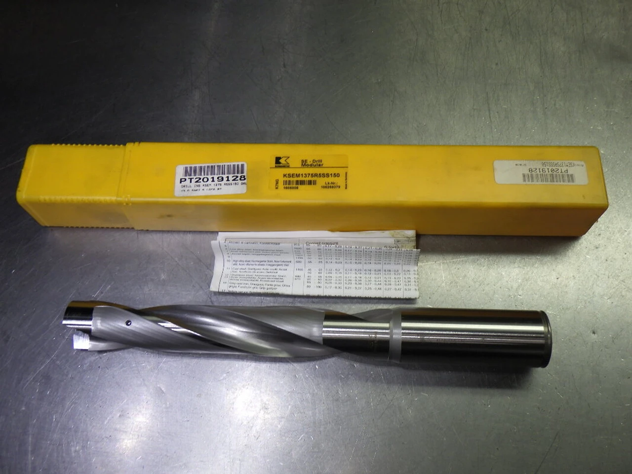 Kennametal #9 1.375" Coolant Thru 5xD Drill 1.5" Shank KSEM1375R5SS150 (LOC2472)