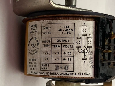Used OHMITE VTO2X Miscellaneous Equipment (Electrical & Power) Ohio US | Surplus Asset Holdings #1507134