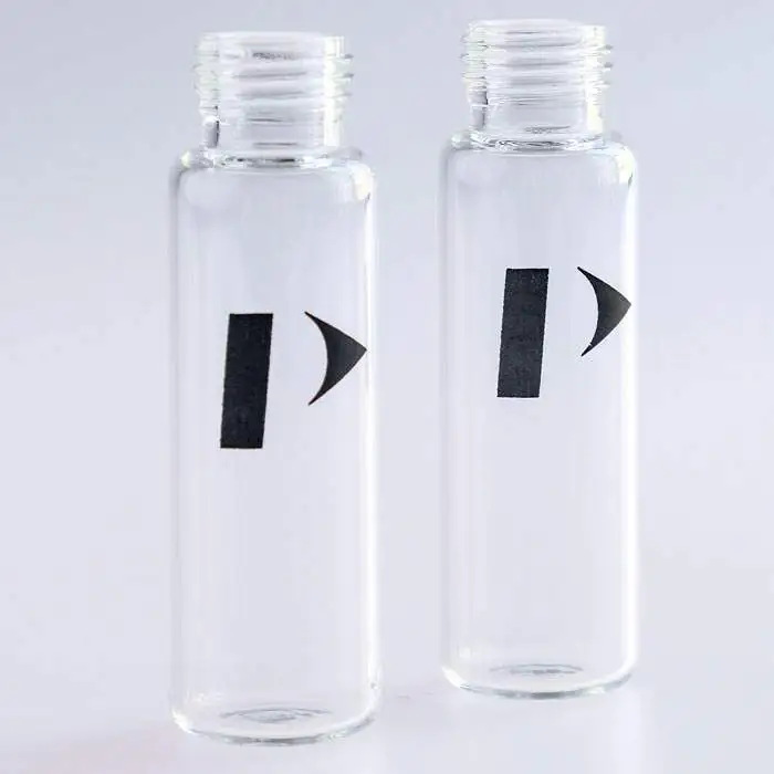 20 mL Clear Glass Screw Top Vial with ‘P’ logo, 100/pk