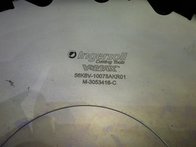 Ingersoll V.Max 10" Indexable Slot Mill 2" Arbor 5VK6V-10075AKR01 (LOC308A)