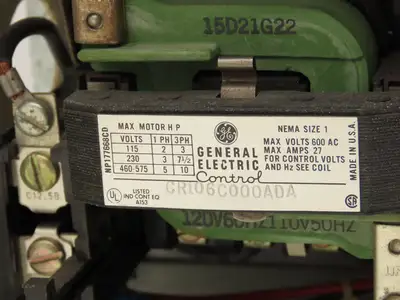 General Electric FVNR Size 1 Bucket Motor Starter Fusible 277/480V 120V Coil