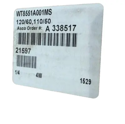 NEW ASCO WT8551A001MS DIRECT MOUNT VALVE 120/50-60