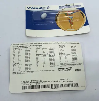 New | in-Stock VWR Spinbar® Magnetic Stir Bars 1/2" x 5/16" LOT OF 2 Stirrers Michigan US | Maverick Industrial Sales #1502397