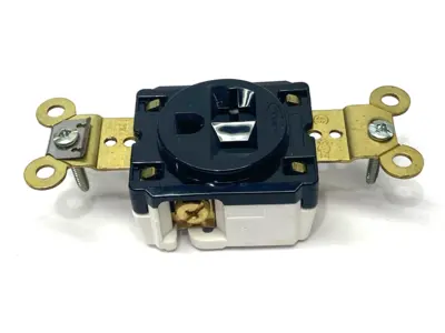 New | in-Stock Hubbell Black Straight Blade Single Receptacle 2-Pole 3-Wire 125V 20A Electrical Fittings Michigan US | Maverick Industrial Sales #1402549