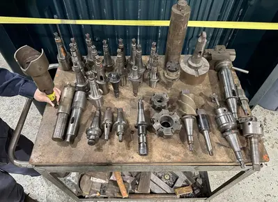 3.5"  x 40 TAPER TOS MODEL #W9 ROTARY TABLE HORIZONTAL BORING MILL WITH FACING HEAD : YOBRO 25160