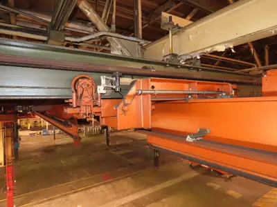 Cleveland Tramrail P&H 4 Ton Single Girder Underhung Bridge Crane 34' 10" Span
