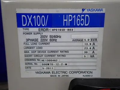 Used YAKSAWA MOTOMAN HP165D Robots Ohio US | HGR 24 #1096740