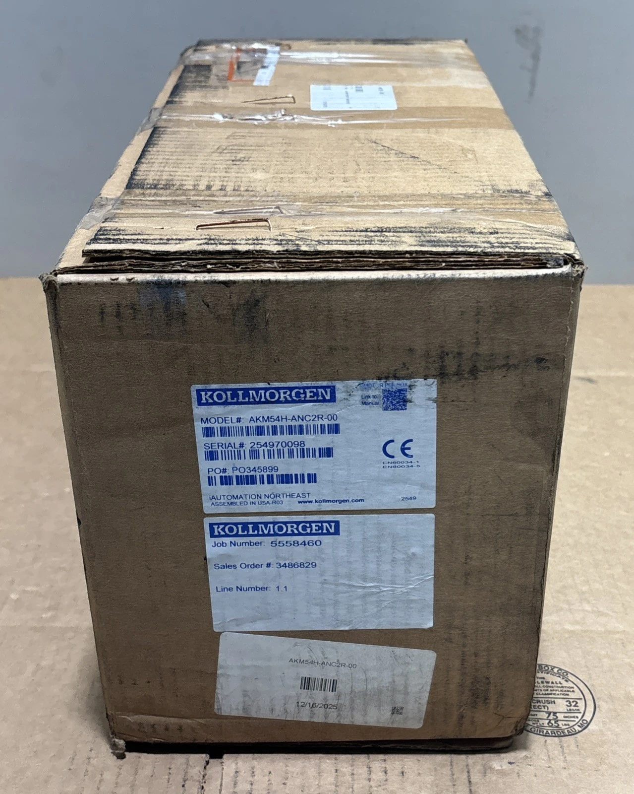 New | in-Stock Kollmorgen AKM54H-ASCNR-02 Servo Motors Indiana US | J&J Industrial Supply #1550123