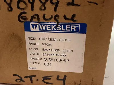 New | in-Stock WEKSLER BA14PHF4LWXX Universal Pressure Meters Ohio US | Surplus Asset Holdings #1246758