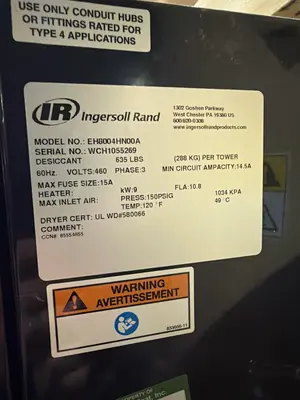 Used INGERSOLL RAND EH8004HN00A Air Dryers Illinois US | M&M Equipment Corp. #1389067