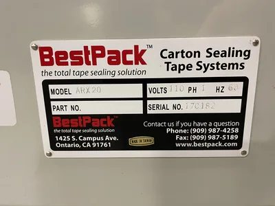 BestPack ARX20 Case Sealer Carton Indexer 110V 1PH 34.3” x 34.2” x 32”