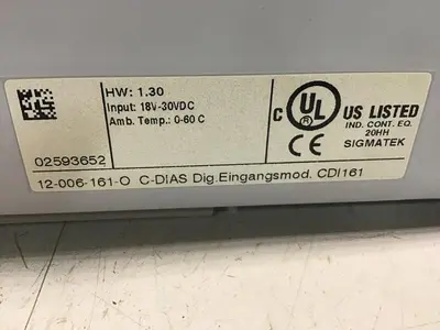 USED SIGMATEK 12-006-161-O CDI161